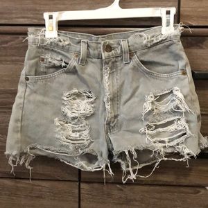 Levi Strauss Distressed High-Rise Gray Shorts